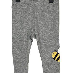 Gymboree Baby Girls Leggings 3-6M Gray Bee Patch Cotton NWT
